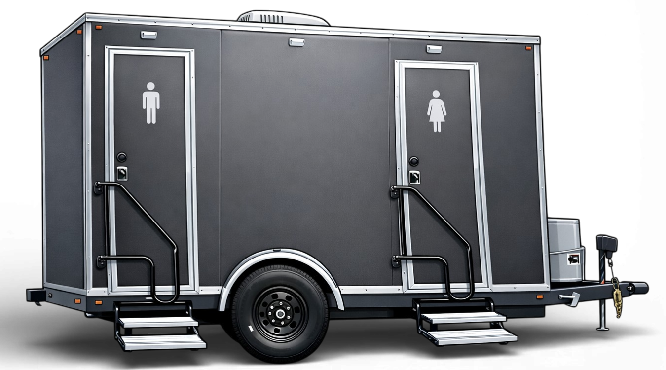 Royal Relief Luxury Portable Restroom Trailers Maryland Baltimore Washington DC 2-Station Cartoon 2